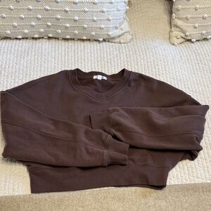 Garage V-Neck Chocolate Sweater